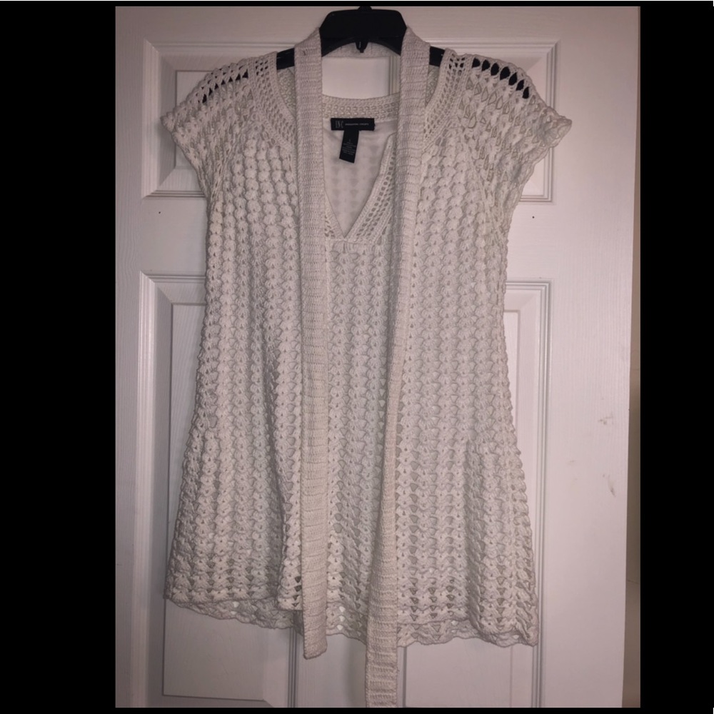 INC White Crocheted Top